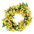 thumbnail image 6 of Artificial Sunflower Easter Wreath for Front Door & Wall Hanging, Bright Floral Garland Ambiance Easter Decor for Home/Porch/Party, Faux Sunflower Ornament for Spring & Summer Seasonal Use, 18in, B, 6 of 6