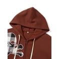 thumbnail image 4 of Qiylii Ladies Loose Zipper Hoodie Coat, Autumn Women Skull Head Plaid Printing Long Sleeve Hooded Tops Streetwear with Pocket, 4 of 9