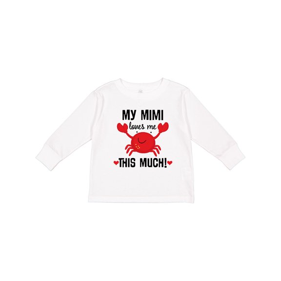 Inktastic Mimi Loves Me Grandson Boys or Girls Long Sleeve Toddler T-Shirt