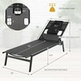 thumbnail image 2 of Costway Patio Tanning Lounge Chair 5-Position Outdoor Recliner with Face Hole Poolside Black, 2 of 7