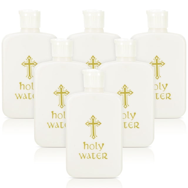 6 botellas de agua bendita de plástico para iglesias, para bautismo y exorcismo.