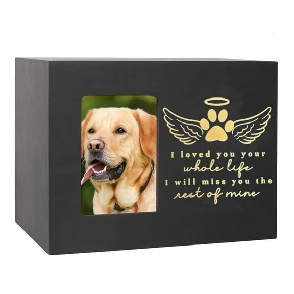 AOOOWER Decorative Pet Urn Box With Photo Pet Cats Dogs Funeral Supply Can Place Photo for Memory Favorite Pet