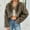 C-Khaki460, variant on JIAYUE Autumn Winter Luxurious Faux Cropped Jacket Outerwear For Women Solid Color Long Sleeve Slim Pull-On Teddy For Ladies Cozy Soft Everyday Wear