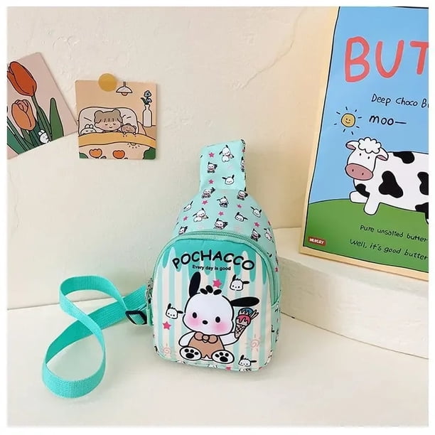 Sanrio figura de Anime Cinnamoroll Kuromi mochila para niños Hello Kitty bolsa de pecho de gran capacidad bolsa de mensajero informal para niños y niñas