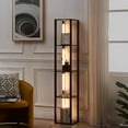 thumbnail image 4 of FENLO LED Corner Floor Lamp with Shelves, Dimmable Black Modern Living Room Decor Lighting, 4 of 11