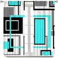thumbnail image 2 of Pink and Black Curtains Gray White Geometric Silver Dark Abstract Square Art Curtain with Rod Pocket for Bedroom Living Room Home Decor Drapes Window Treatments 2 Panels Set 42x63, 2 of 2