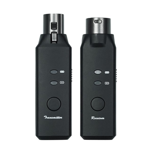 -7 2.4G Transmisor y Receptor XLR de Micrófono Inalámbrico Convertidor para Micrófonos Dinámicos de Doble Canal