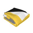 Yellow Gray Black White Block Warm Flannel Fleece Plush Blanket Soft