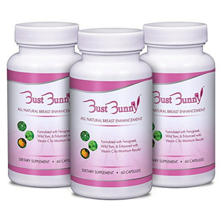 Bust Bunny 3 Month Supply of Natural Breast Enhancement Pills w/ Vitamin (Best Natural Breast Enhancement)