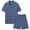 Navy, variant on RKSTN Pajamas Set For Men Soft Short Sleeve Pjs Sets Solid Color Button Down Lapel Collar And Shorts Sleepwear Summer Lightweight 2 Piece Comfy Sleepwear
