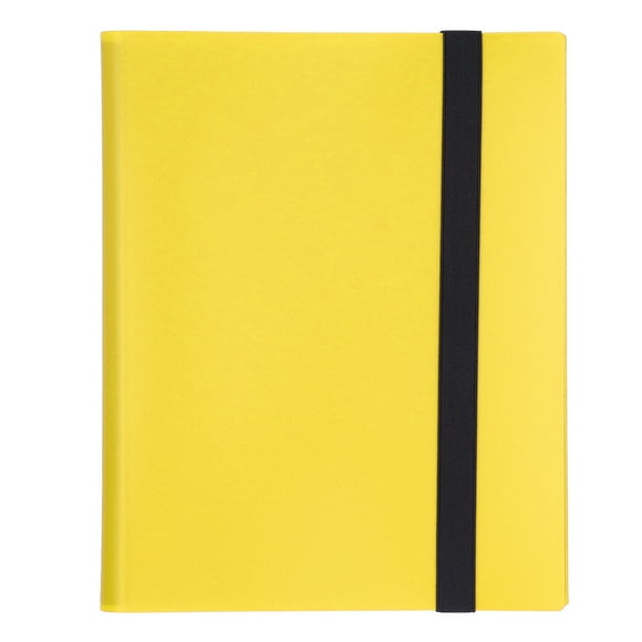Card Binder, Trading Card Binder Large Capacity 9 Pocket PP Material  For Home For Game Card Yellow