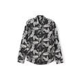 thumbnail image 4 of Cenuakty Men’s Shirt, Long Sleeve Turn-down Collar Button-down Shirt Flower/Leaves Print Fall Casual Tops Streetwear, 4 of 9