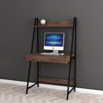 thumbnail image 1 of 2-tier Home Office Computer Laptop Desk with Drawer , Nutmeg Brown Finish Black Frame, 1 of 2