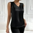 thumbnail image 2 of ZyeKqe Satin Tank Tops for Women V Neck Sleeveless Business Casual Top Blouses Shirts, 2 of 6
