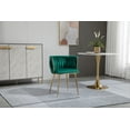 thumbnail image 6 of Tzicr Velvet Dining Chairs Set of 2, Modern Woven Upholstered Dining Chairs with Gold Metal Legs,Luxury Tufted Dining Chairs for Living Room, Bedroom, Kitchen (Green), 6 of 6