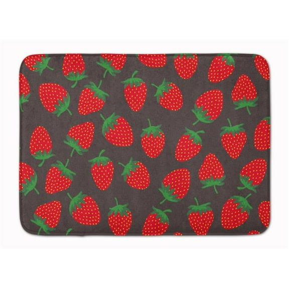 Strawberries on Gray Machine Washable Memory Foam Mat