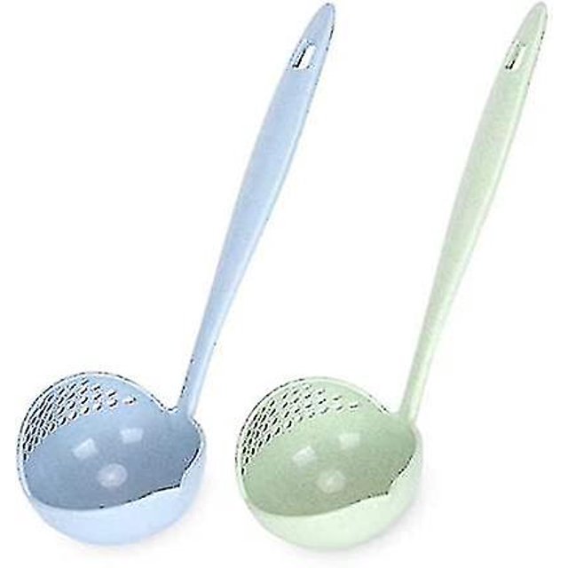en 1 Filtro antiescaldado Cuchara Colador de mango largo Espumadera Olla caliente Cuchara de sopa Cocina multifuncional Colador de verduras Utensilio de cocina Medio ambiente