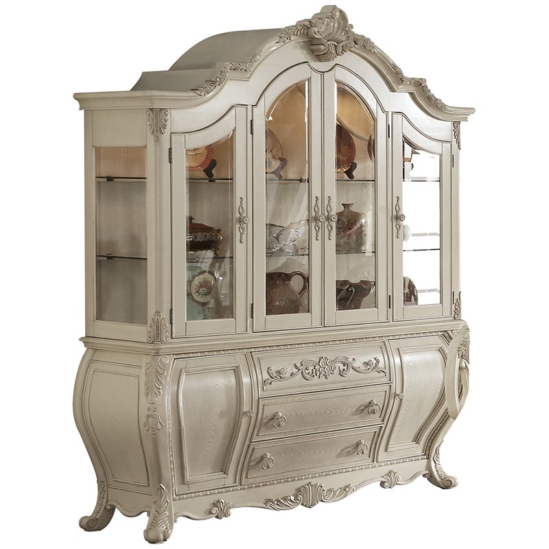 ACME Ragenardus China Cabinet in Antique White - Walmart ...