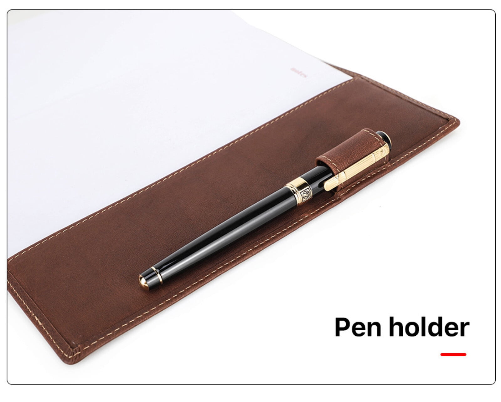 A5 Leather Notebook Cover with Pen Holder â Crazy Horse Vintage Cowhide Journal Case, Durable Handcrafted Refillable Sleeve for Travel, Office, Students & Writers