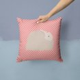thumbnail image 2 of Carolines Treasures BB7959PW1414 Fluffy Angora Rabbit Pink Check Fabric Decorative Pillow, 14 x 14 in., 2 of 4