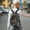 thumbnail image 7 of FORMRS Mini Backpack Purse for Women Quilted Travel Daypack Casual Shoulder Bag, Dark Flowers Pattern, 7 of 7