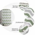 thumbnail image 5 of Extra Long Shower Curtain 72x96 Inch, Sage Green Grey Shower Curtain Waterproof Bathroom Decor Abstract Geometric Ocean Wave Stripe Fabric Bath Curtain Set Accessories with Hooks, 5 of 6