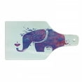 thumbnail image 1 of Yoga Cutting Board, Floral Elephant Silhouette with Color Splatters and a Little Heart, Decorative Tempered Glass Cutting and Serving Board, in 3 Sizes, by Ambesonne, 1 of 2