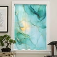 thumbnail image 4 of Teal Marble Semi Sheer Curtains Drapes for Living Room, Bedroom, French Doors Window 108 Inches Long, Abstract Art Modern Ink Painting Rod Pocket Chiffon Curtain Drapery Voile Draperies Panel, 4 of 6