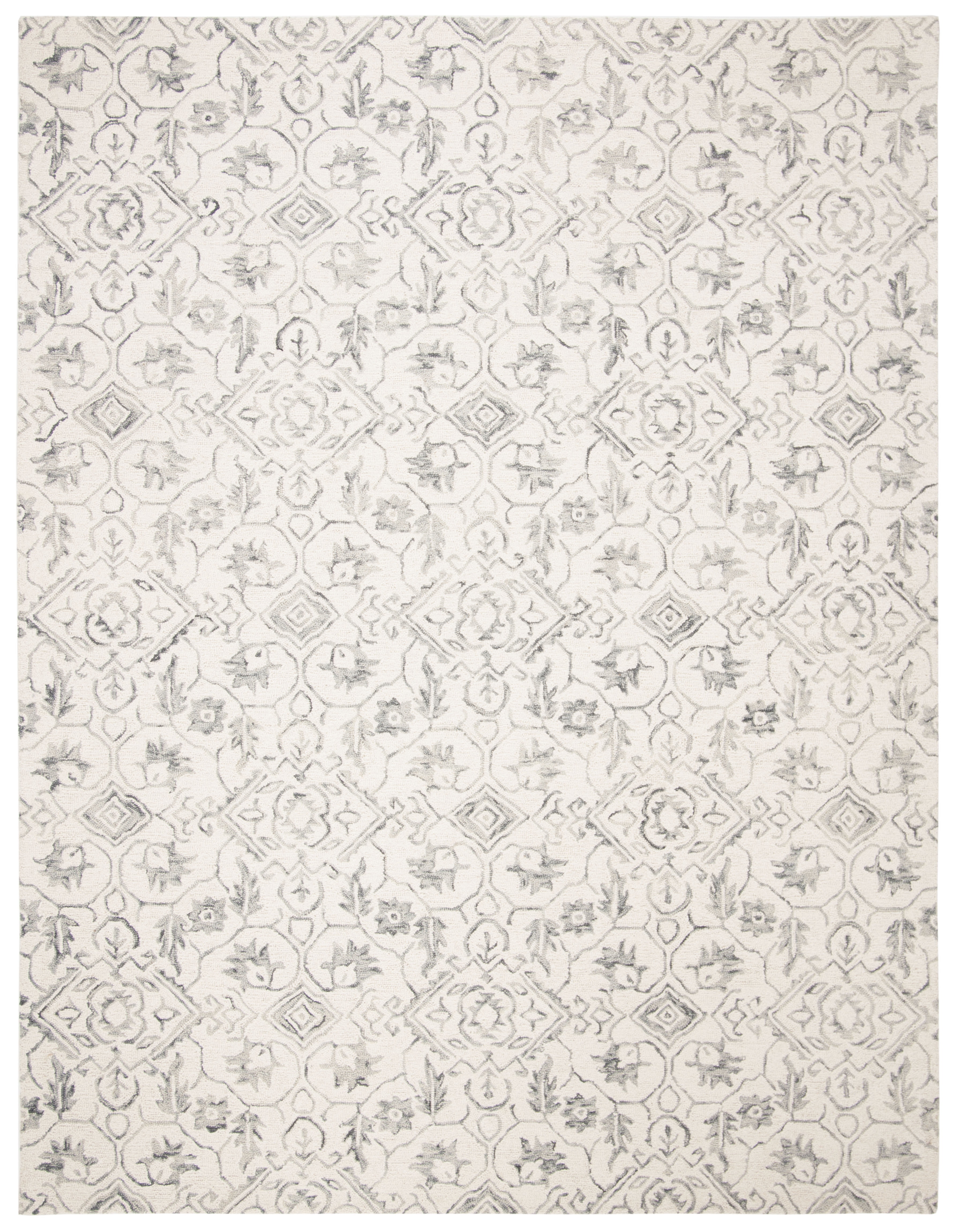 Safavieh Dip Dye Winston Floral Wool Area Rug, Gray/Ivory, 8' x 10'