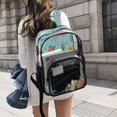 thumbnail image 6 of Large Clear PVC Backpack Heavy Duty See Through Backpack for Adults Work Travel, Cyan Ocean Stickers Printed 12L, 6 of 8