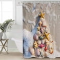 thumbnail image 4 of Fabric Shower Curtain, Christmas Beach Wave Seashell Starfish Conch Xmas Tree Bathroom Curtain with 12 Hooks Waterproof No Bad Odor Machine Washable Bath Curtains for Bathroom, Spa Room, 72"x96", 4 of 6
