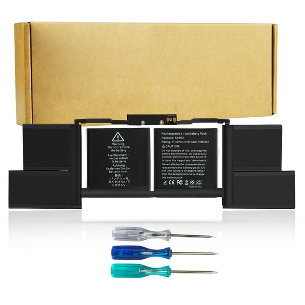 Batería Futurebatt A1953 para MacBook Pro 15 pulgadas, 11,4 V, 83,6 Wh