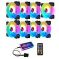 thumbnail image 1 of Ventilador De Chasis Rgb Ajustable Ventilador Chasis Luminoso De Marco Completo Con Controlador Control Remoto Cojinete Hidráulico Para Pc Computadora De Escritorio Advancent EL013942-08, 1 of 6