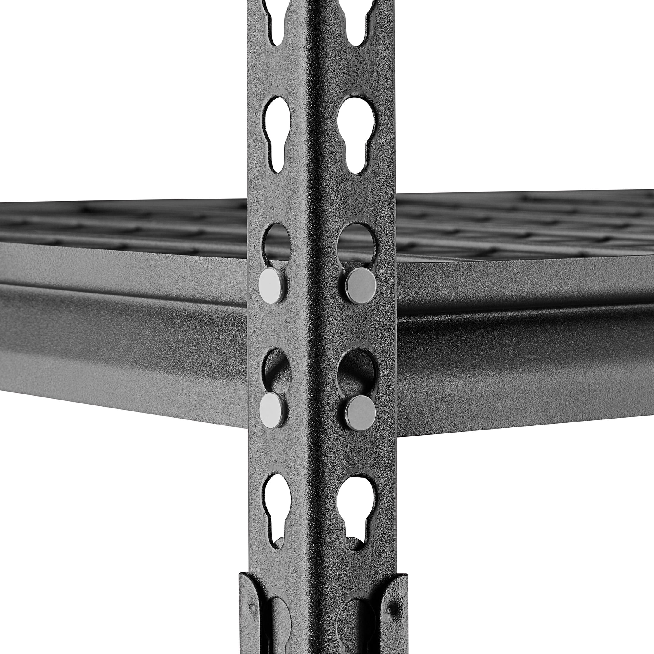 Hyper Tough 5-Shelf Steel Shelving Unit with Wire Decking, 48 in W x 24 in D x 72 in H, 4000 lb Capacity, Black