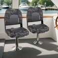 thumbnail image 2 of Gymax 2-Pack Boat Seats Folding Low Back Boat Chairs w/Thick Sponge Padding Hinges, 2 of 9