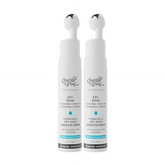 Chemist At Play Under Eye Cream with 2% Revital Eye & Quinoa Extract | For Reducing Dark Circles, Puffiness, Wrinkles, Crows Feet | Lightweight, Hydrating | For Men & Women | 15g(Pack of 2)