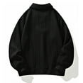 thumbnail image 6 of ZCFZJW Mens Knit Sweaters Lightweight Casual Long Sleeve Pullover Sweater Trendy Solid Color Basic V Neck Collared Sweater Golf Sweaters and Pullovers Black XL, 6 of 10