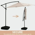 thumbnail image 3 of Ainfox 10ft Cantilever Offset Patio Umbrella with Sandbags Weighted Base and Cross Base - Outdoor Market Umbrella, Easy Tilt Adjustment,Khaki, 3 of 7