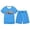 Z02-Sky Blue, variant on MUXiin Girls Summer Outfits Easter Casual Cartoon Rabbit Bunny Lounge Set Cap Sleeve T Shirt and Elastic Waist Shorts 2 Piece Clothing Sets