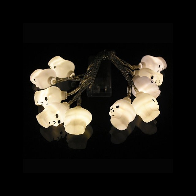150cm 10LED Halloween LED Cadena De Luces Portátiles Calabaza Fantasma Esqueletos Para El Hogar Bar Fiesta Decoración Suministros 2022