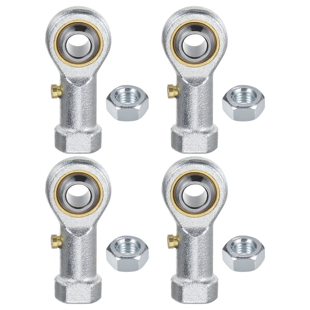 Uxcell 4-Pack PHSB4 Rod End Bearing, 1/4 Inch Bore 1/4-28 Right Thread Female Thread Steel Joint Rod Ends W Jam Nuts