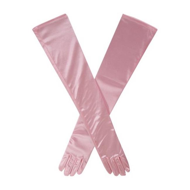 pink satin gloves