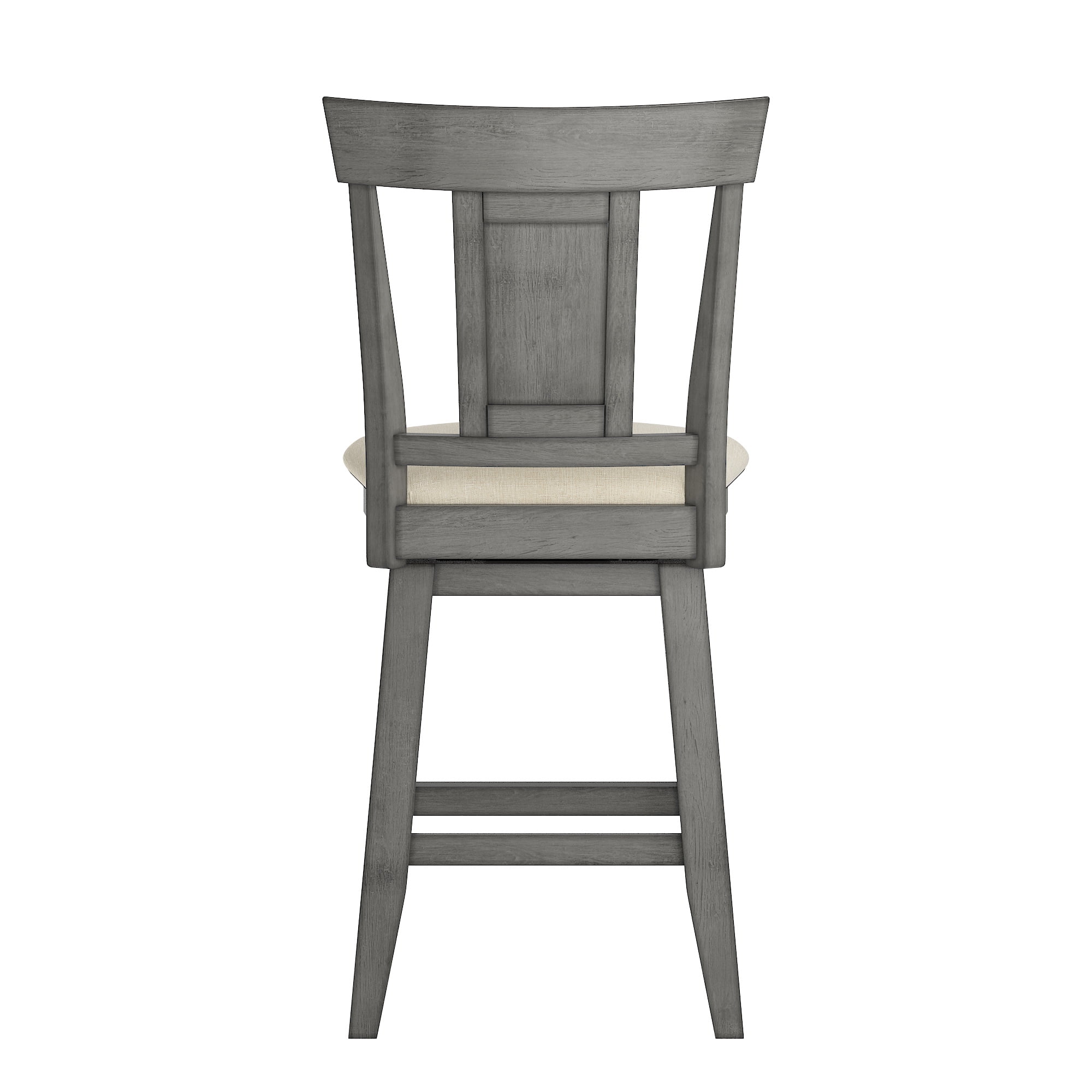 Weston Home Sheena Farmhouse Square Swivel Panel Back 24" Counter Height Stool, Antique Grey