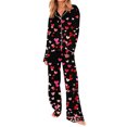 thumbnail image 4 of RXMEKW Ensemble de Pyjama à Manches Longues Imprimé avec Revers pour Femmes, 2 Pcs, Polyester, Coupe Ample, 4 of 8