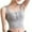 Gray, variant on Women's Stretch Cotton Camisole Short Tank Tops Crew Neck Built-in Padding Blouses Leisure Home Sleeveless Henry Cami Shirt