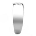 thumbnail image 3 of High polished (no plating) Stainless Steel Ring with AAA Grade CZ in Clear for Women Style DA367, 3 of 4