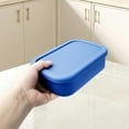 thumbnail image 4 of 10 Pcs 2 Cup Silicone Freezer Trays with Lids Reusable Food Tray Freezing Molds Rectangle Containers for Food Preserving (Blue), 4 of 6
