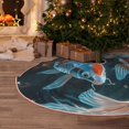 thumbnail image 4 of Salouo Cute Koi Fish Serenity Christmas Tree Skirt 30" Farmhouse Christmas Decorations Snowman Xmas Tree Skirt Tree Mat for Holiday Party Decor, 4 of 8