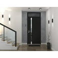 thumbnail image 6 of Front Exterior Prehung Steel Door / Cynex 6777 Black / Top Exterior Window / Stainless Inserts Single Modern Painted-W36" x H80+16"-Left-hand Inswing, 6 of 7