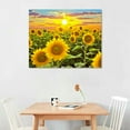 thumbnail image 2 of Shiartex  Wall Art Natural Canvas Painting Sunset Sunflowers Picture Poster Print Yellow flowers Extra Framed Ready to Hang for Living Room Bedroom Office Home Decor 20x16 in/16x12 in, 2 of 4